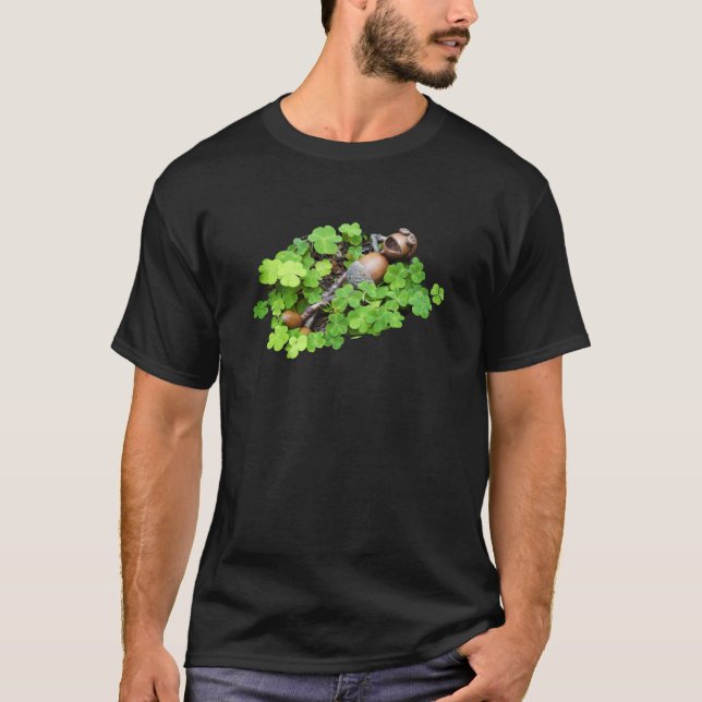 Acorn Elf in a four-leaf clover - St. Patrick's T-Shirt (Front)