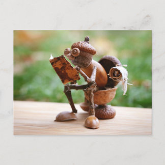 Acorn elf on the toilet postcard