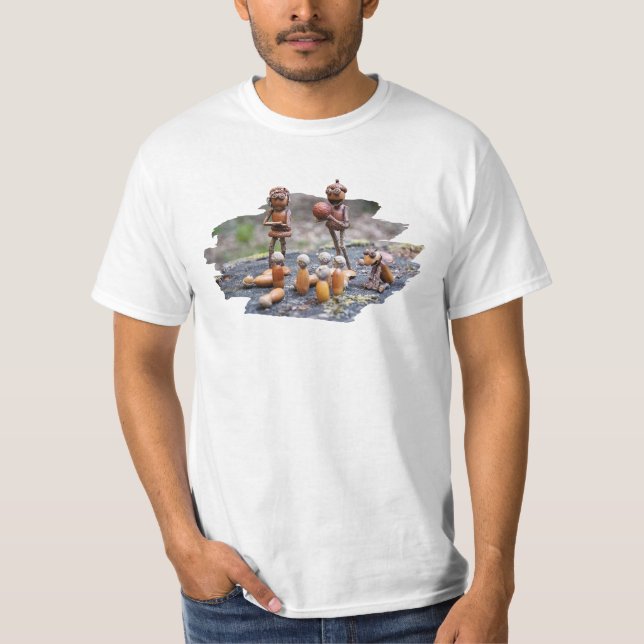 Acorn elf plays skittles on the trunk T-Shirt (Front)