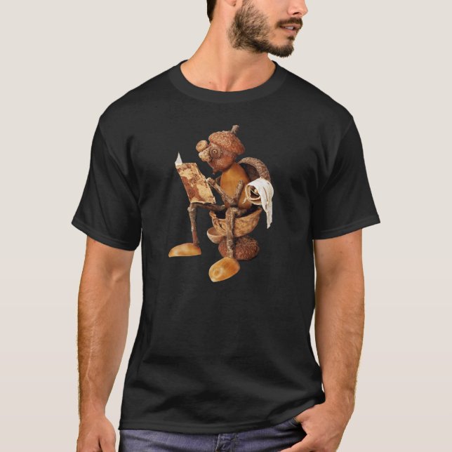 Acorn elf resting on the toilet and reading  T-Shi T-Shirt (Front)