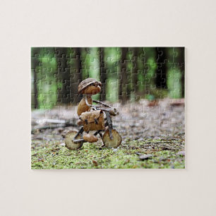Acorn elf rider on the bike to work jigsaw puzzle