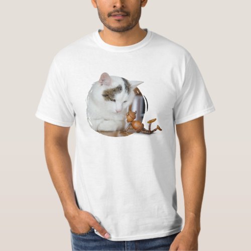 Acorn elf with a cat friend T_Shirt