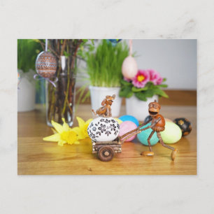 Acorn elf with Easter eggs Easter Postcard