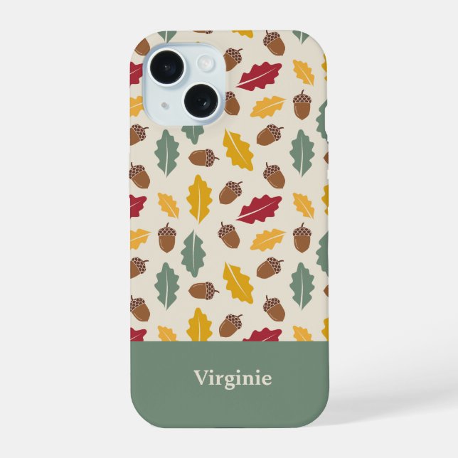 Acorn & Fall Leaves Iphone Case (Back)