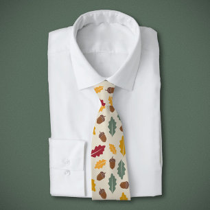 Acorn & Fall Leaves  Neck Tie