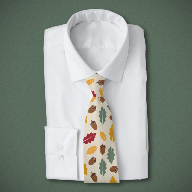 Acorn & Fall Leaves  Neck Tie (Acorn & Fall Leaves Neck Tie)