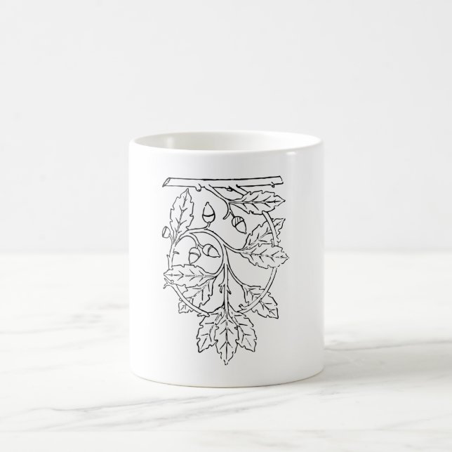 acorn leaf tree coffee mug (Center)