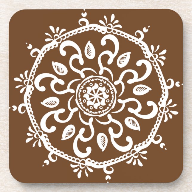 Acorn Mandala Drink Coaster (Front)