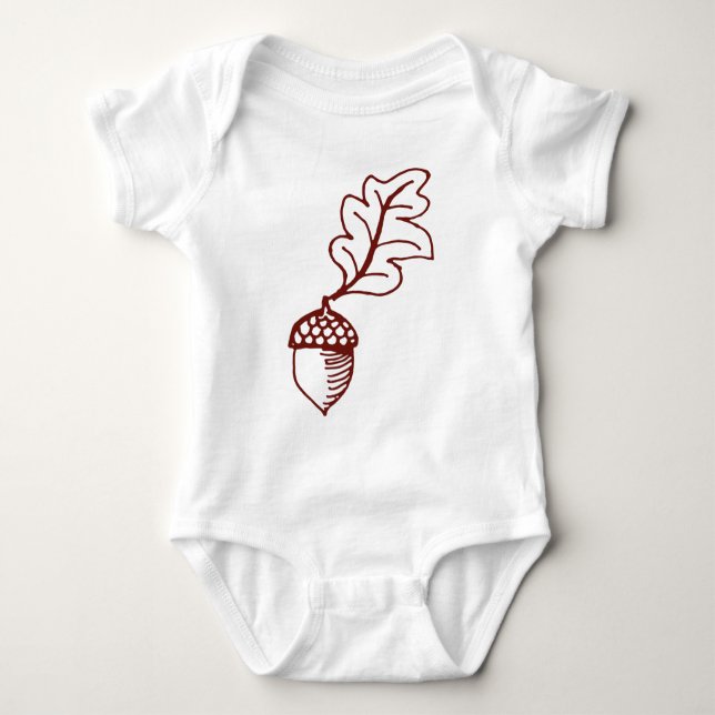 Acorn One Piece Baby Infant Romper Oak Tree Creepe (Front)