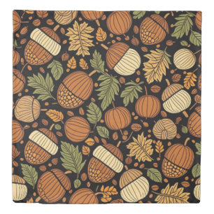 Acorn Pattern Harvest Day Autumn Duvet Cover