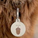 Acorn Pet Tag<br><div class="desc">A pet tag with an acorn illustration and texts in greyish green tones for your dog,  your cat or any pet. You can personalize it with a name and a phone number: it will be a perfect gift for an animal arriving in its new home!</div>
