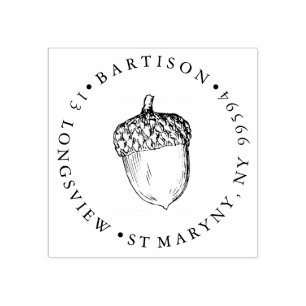 Acorn ROUND RETURN ADDRESS Rubber Stamp