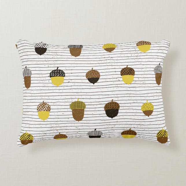 Acorn seamless pattern. Autumn surface decoration. Accent Pillow (Front)