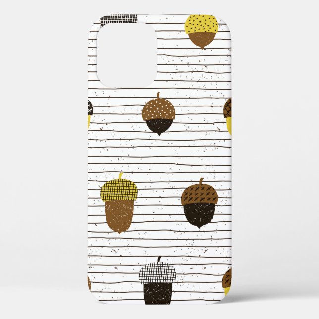 Acorn seamless pattern. Autumn surface decoration. Case-Mate iPhone Case (Back)