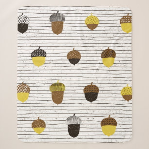Acorn seamless pattern. Autumn surface decoration. Sherpa Blanket