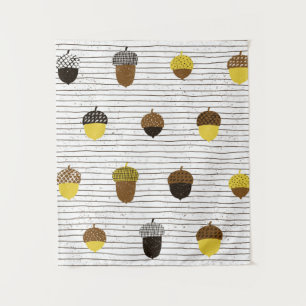 Acorn seamless pattern. Autumn surface decoration. Tapestry