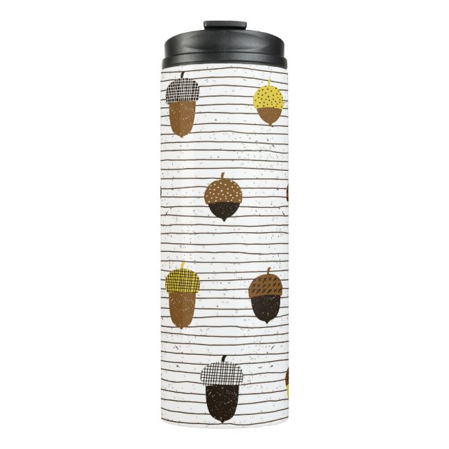 Acorn seamless pattern. Autumn surface decoration. Thermal Tumbler (Front)