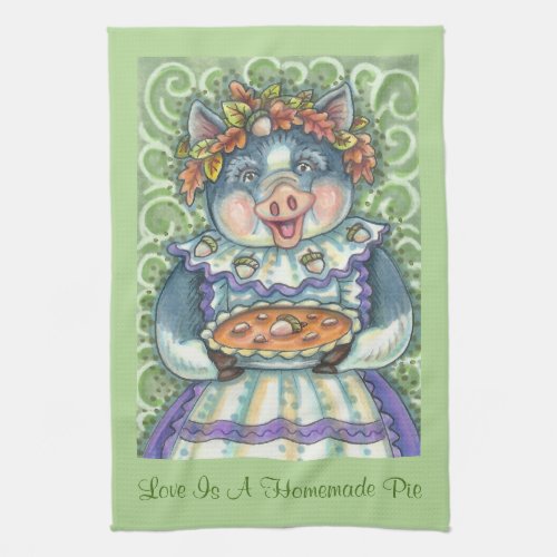 ACORN  SQUASH PIE THANKSGIVING PIG KITCHEN TOWEL