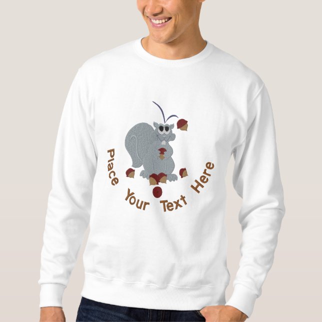 Acorn Squirrel Embroidered Sweatshirt (Front)