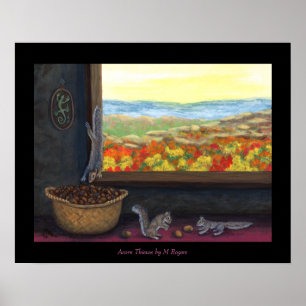 Acorn Thieves - Nature Art Poster