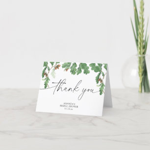 Acorn tree bridal shower letterpress thank you card