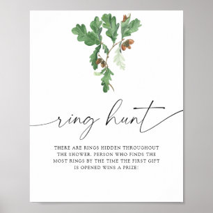 Acorn tree - ring hunt bridal shower game poster