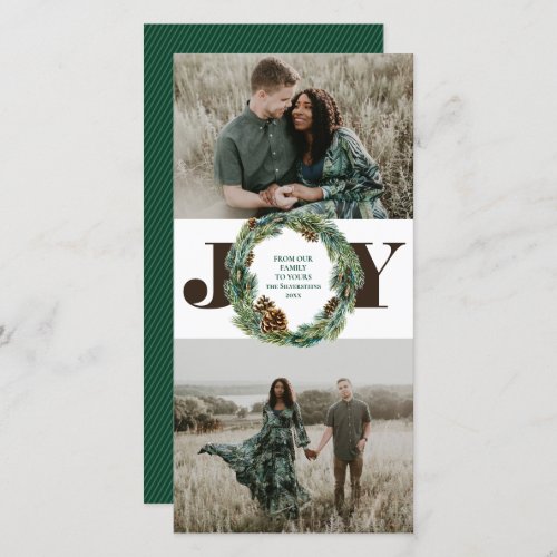 Acorn Wreath Christmas Holiday Card