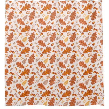 Acorns And Fall Leaves Shower Curtain
