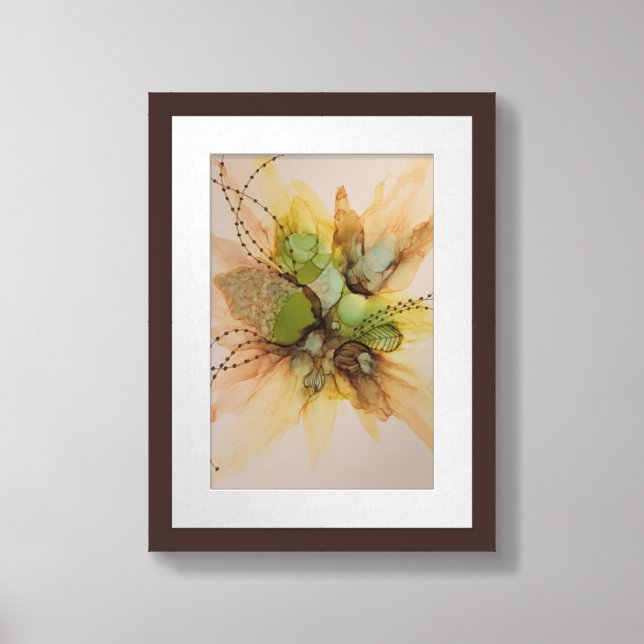 “Acorns and Leaves” 16 x24” Matted &  Framed Art (Framed Front)