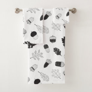 Acorns and leaves bath towel set