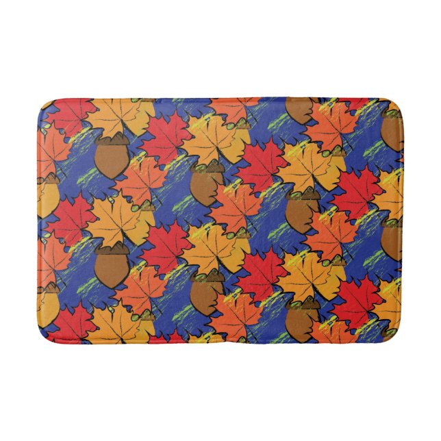 Acorns and leaves I Bathroom Mat (Front)