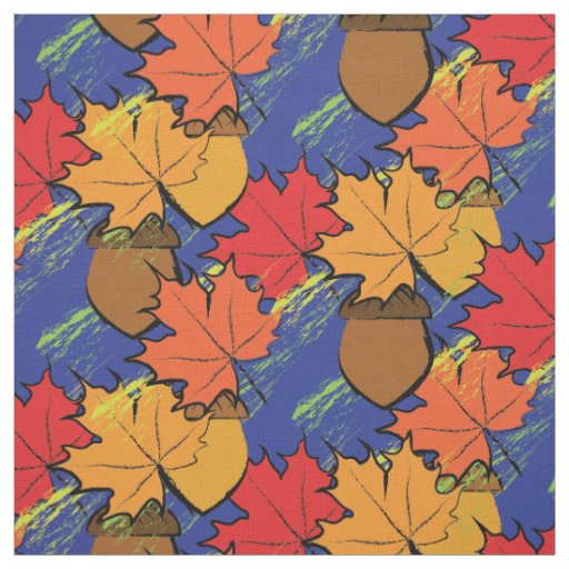 Acorns and leaves I Fabric