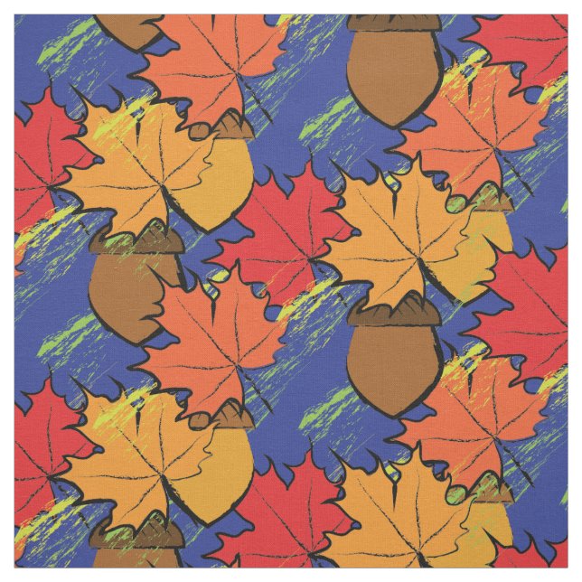 Acorns and leaves I Fabric (Swatch)