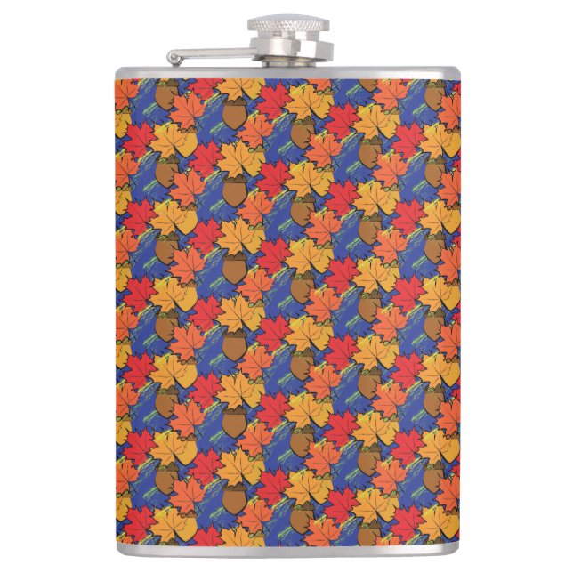 Acorns and leaves I Flask (Front)