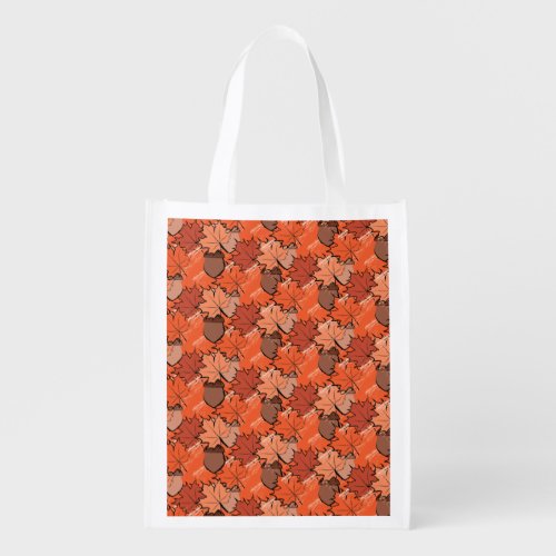 Acorns and leaves II Reusable Grocery Bag