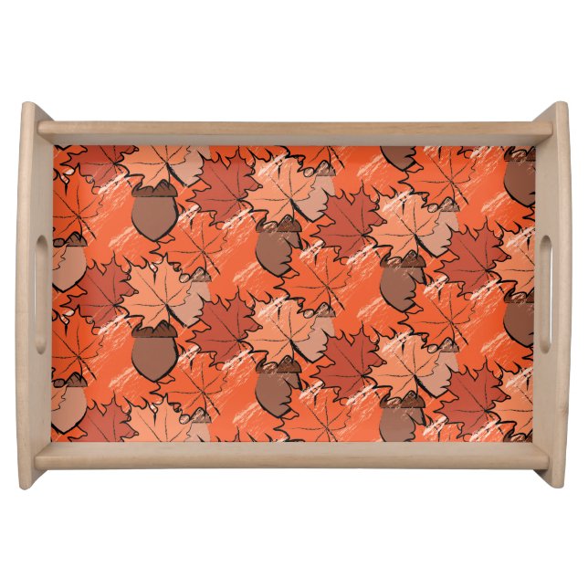 Acorns and leaves II Serving Tray (Front)