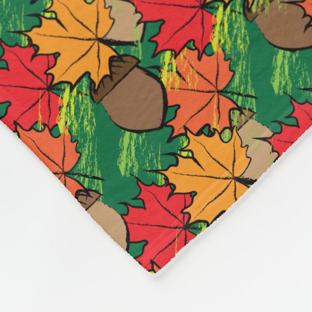 Acorns and leaves III Fleece Blanket (Corner)