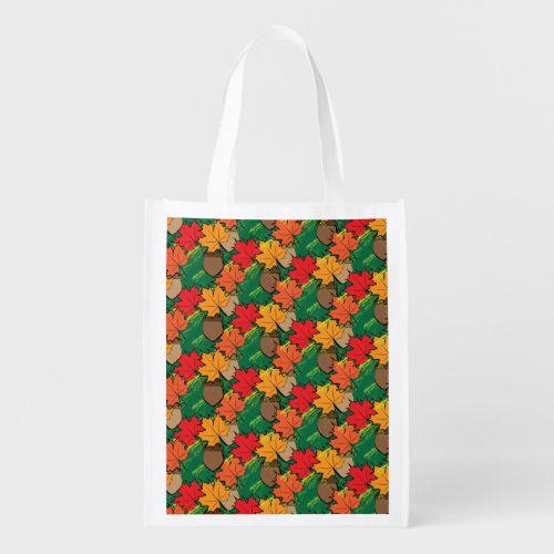 Acorns and leaves III Grocery Bag