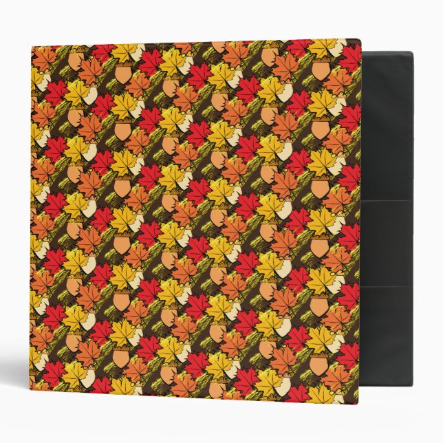 Acorns and leaves IV 3 Ring Binder (Front/Inside)