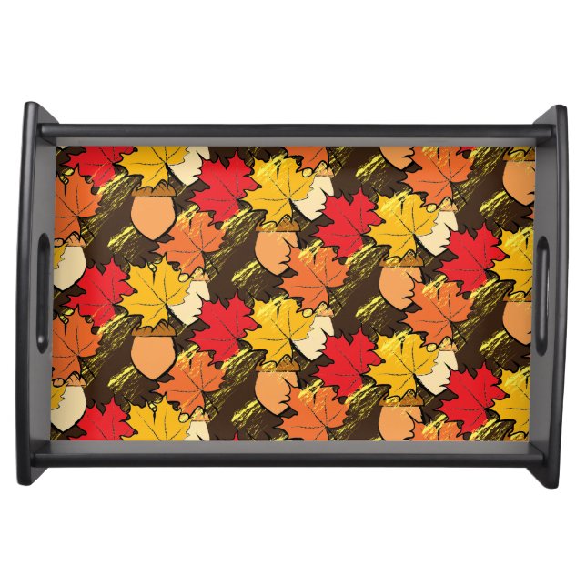 Acorns and leaves IV Serving Tray (Front)