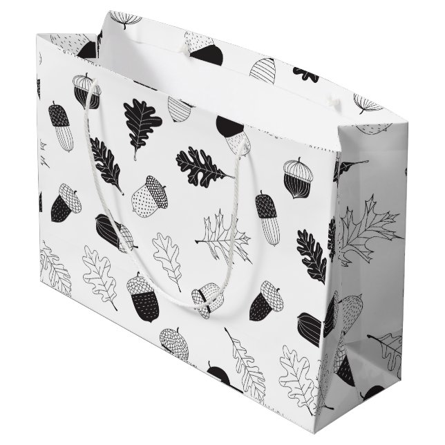 Acorns and leaves large gift bag (Back Angled)