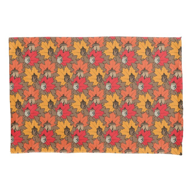 Acorns and leaves V Pillow Case (Front)