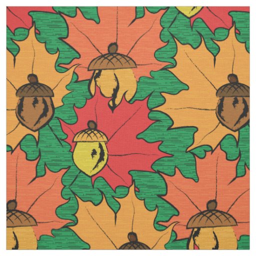 Acorns and leaves VI Fabric