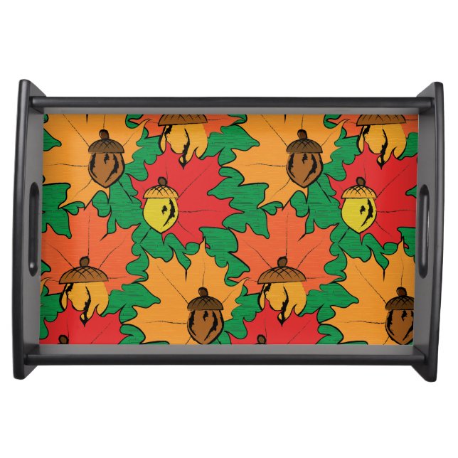 Acorns and leaves VI Serving Tray (Front)