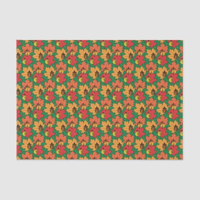 Acorns and leaves VI Tissue Paper (Front)