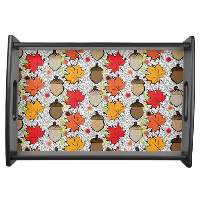 Acorns and leaves VII Serving Tray (Front)
