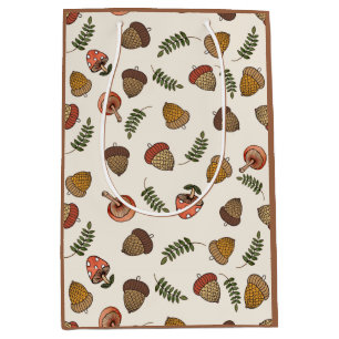 Acorns and Mushrooms Autumn Medium Gift Bag
