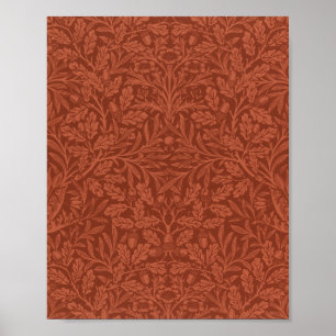 Acorns and oak leaves design by William Morris Poster