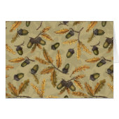 Acorns and oak leaves on ecru (Front Horizontal)