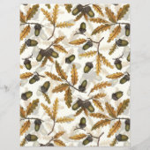 Acorns and oak leaves on off white (Back)